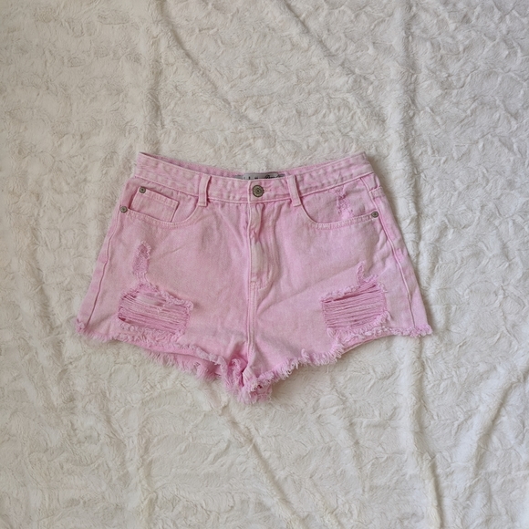 Pink Denim Shorts - Picture 4 of 4